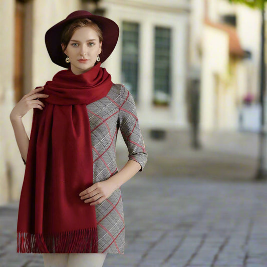 Special Large Cashmere Feel Scarf Shawls Solid Colors #001