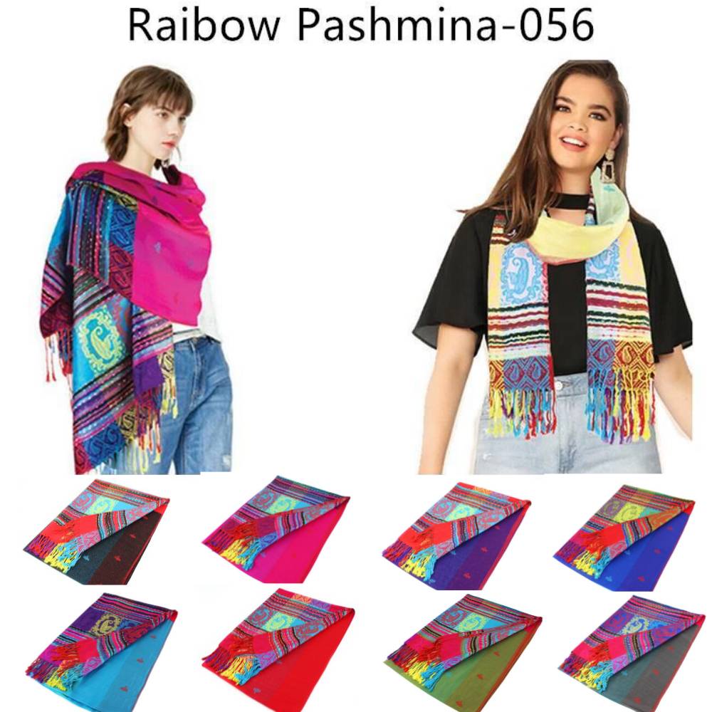 Rainbow Pashmina Scarf Shawls 056