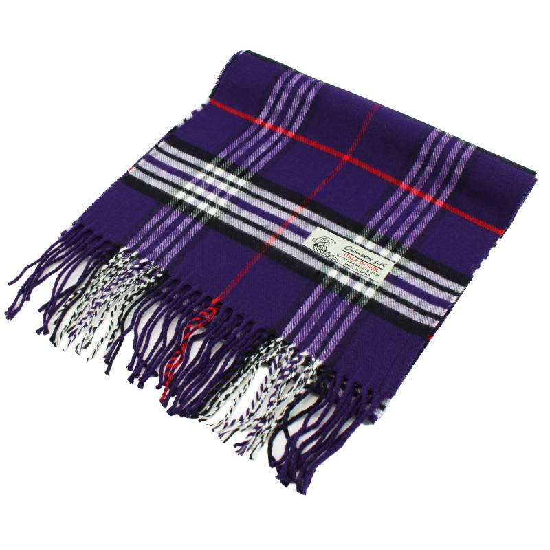 Plaid Cashmere Feel Scarf 12-pack Purple CM07-8