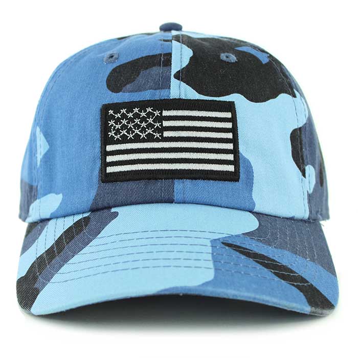 Newhattan 100% Cotton Baseball Caps Embroidered USA Flag US02
