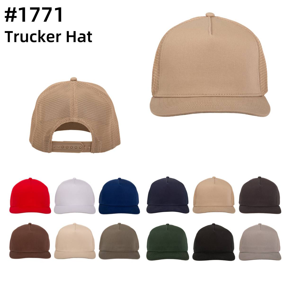 Newhattan 5 Panel Trucker Hat Cap 1771
