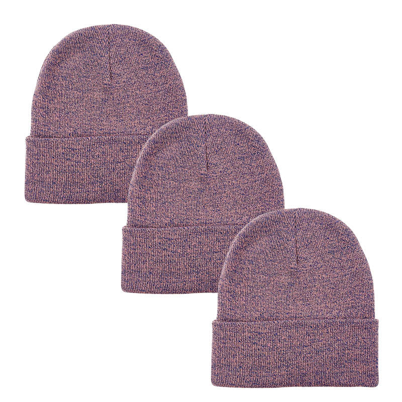 3pack Wholesale Unisex Winter Beanie Hat 3 TONES #3655