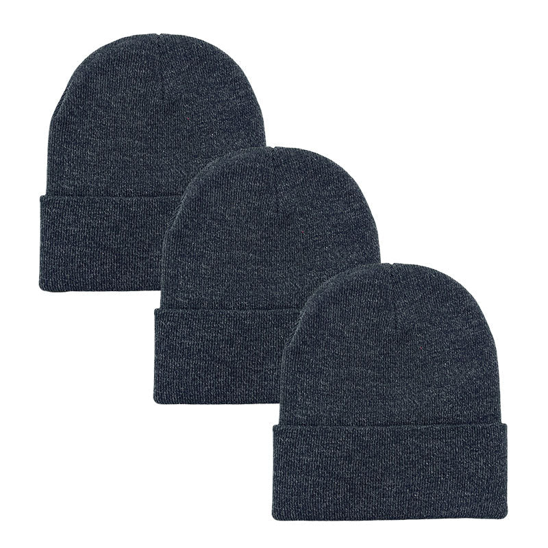3pack Wholesale Unisex Winter Beanie Hat 3 TONES #3655