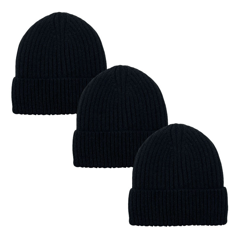 3pack Wholesale Unisex Winter Beanie Hat Fur Lining #3657