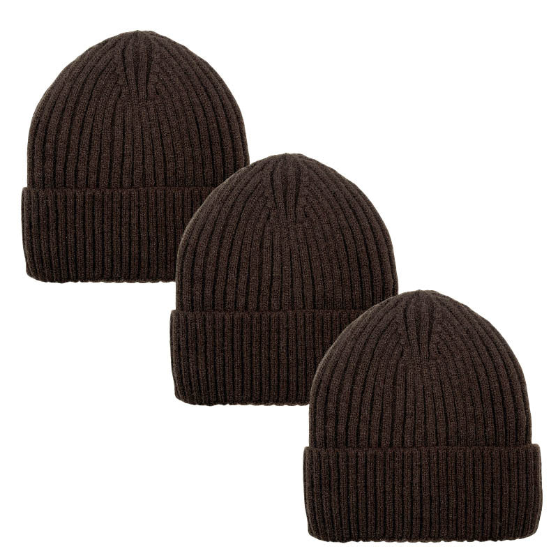 3pack Wholesale Unisex Winter Beanie Hat Fur Lining #3657