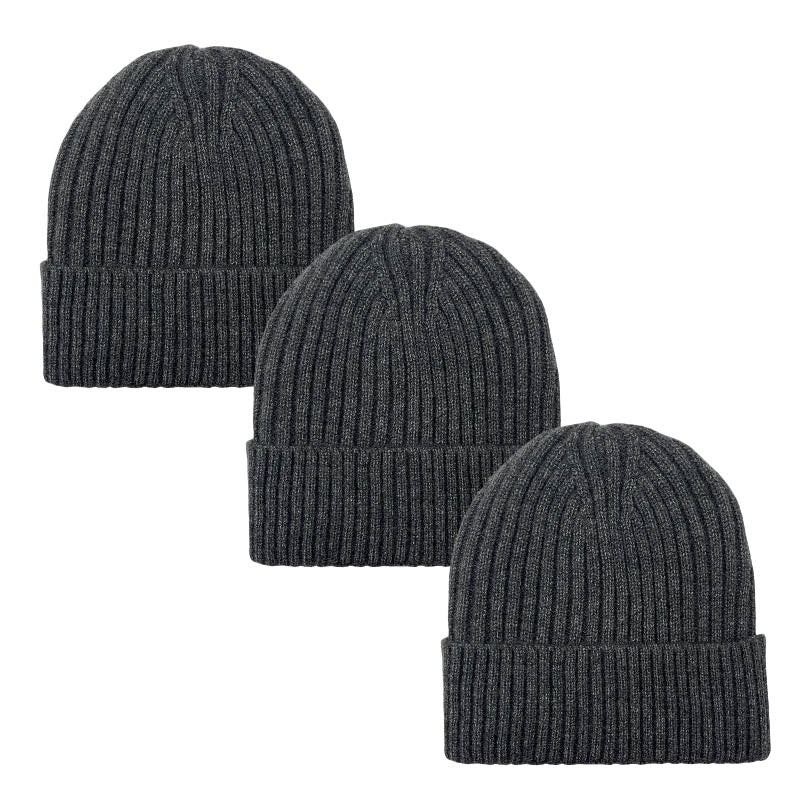 3pack Wholesale Unisex Winter Beanie Hat Fur Lining #3657