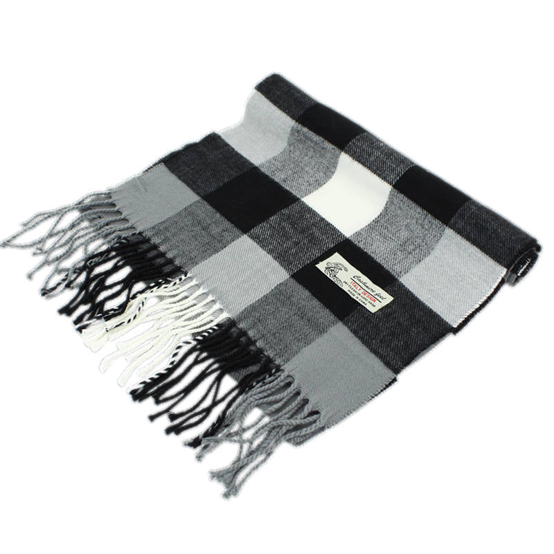 Checkers Cashmere Feel Scarf 12-pack Grey/black/white CM40-1
