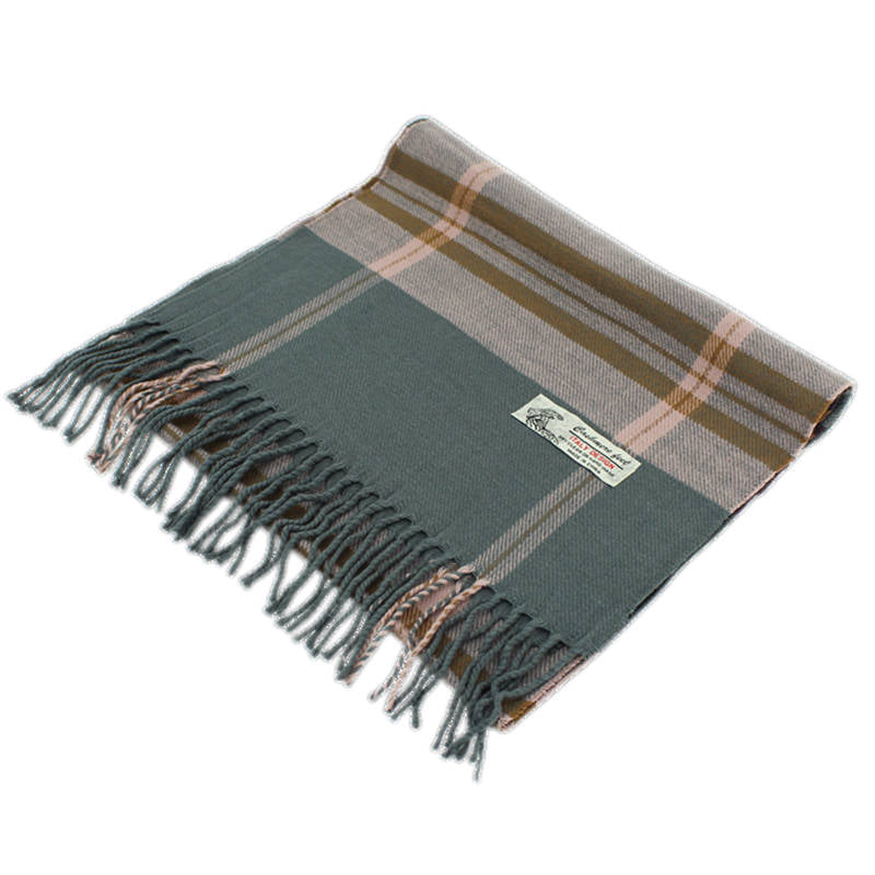 Plaid Cashmere Feel Scarf 12-pack Grey/pink CM46-2