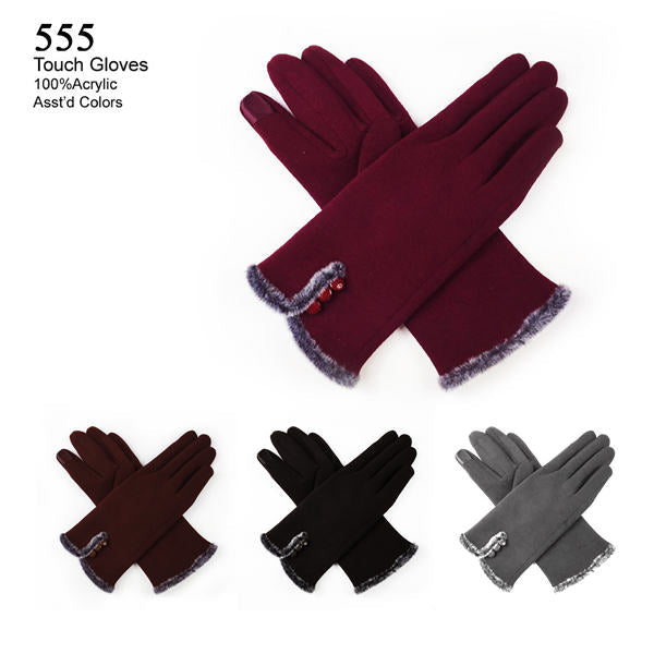 12-pack Wholesale Women's Winter Texting Gloves Touch Screen #555