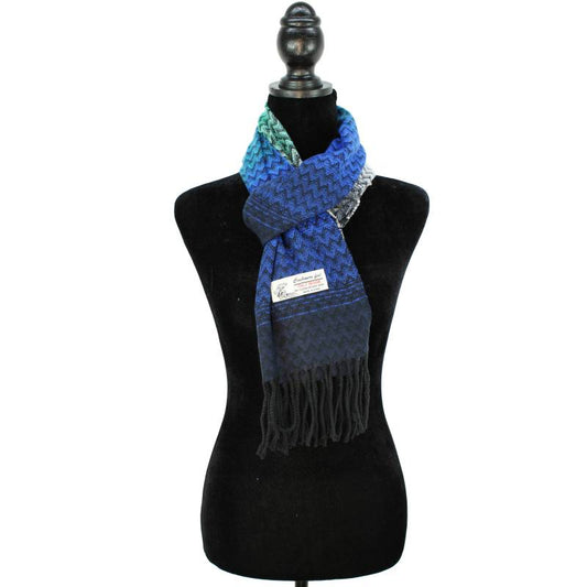 Shevron Cashmere Feel Scarf 12-pack Multi Blue/green/grey CM65-4