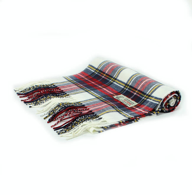 Plaid Cashmere Feel Scarf 12-pack Off White CM28-3