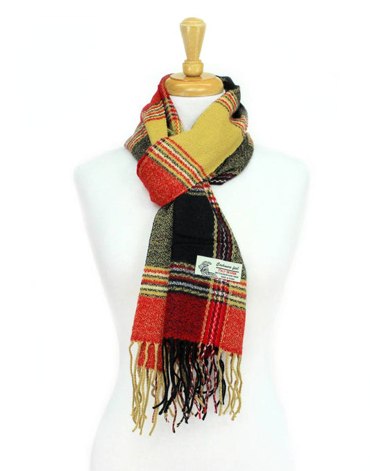 Plaid Cashmere Feel Scarf 12-pack Multi Black/red/camel CM29-4