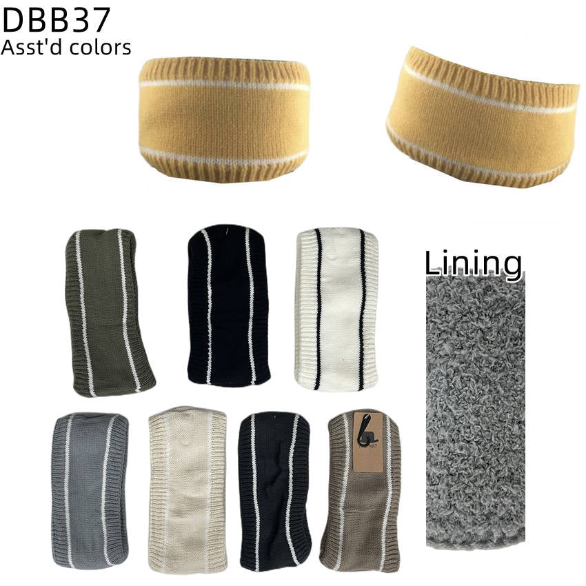 12-pack Women's Cable Knitted Fuzzy Lined Warm Headbands DBB37