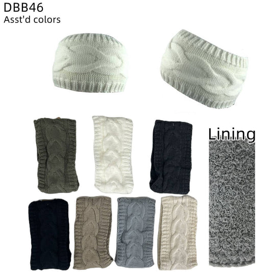 12-pack Women's Cable Knitted Fuzzy Lined Warm Headbands DBB46