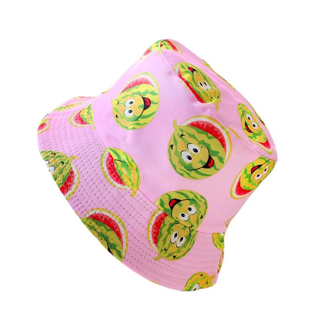 Reversible Water Melon Printed Bucket Hat- Pink