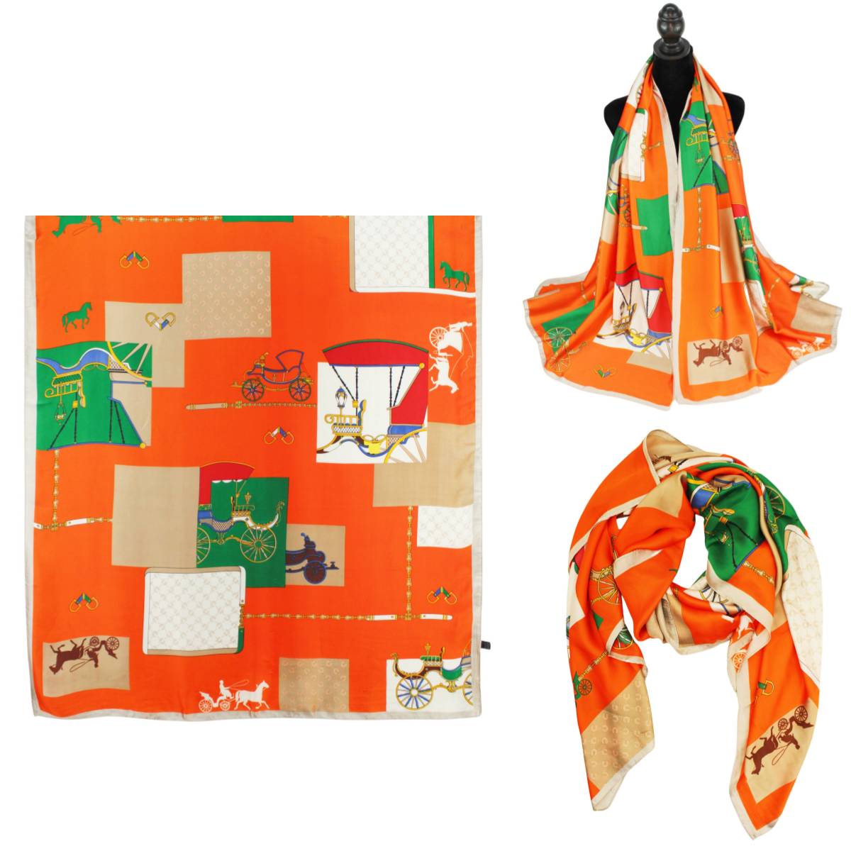 Women 35"X78" Oblong Silky Satin Scarf Shawl F11-31