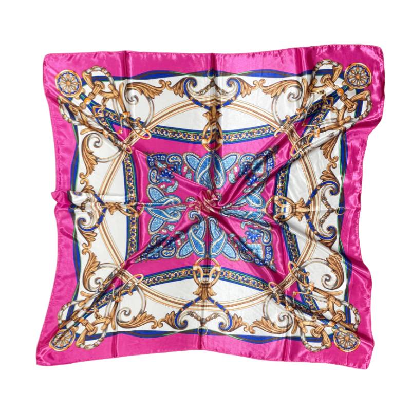 Women 35" Square Silky Satin Scarf Shawl F12-S104-2