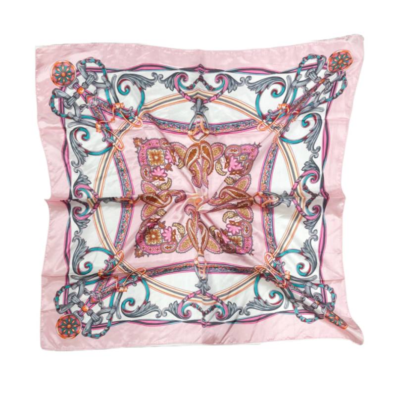 Women 35" Square Silky Satin Scarf Shawl F12-S104-5