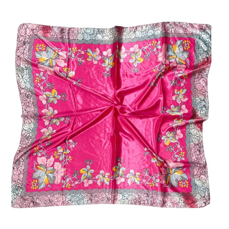 Women 35" Square Silky Satin Scarf Shawl F12-S109-2