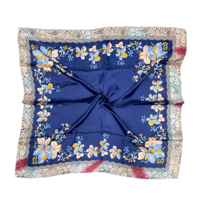 Women 35" Square Silky Satin Scarf Shawl F12-S109-4