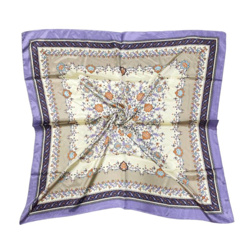 Women 35" Square Silky Satin Scarf Shawl F12-S76-4