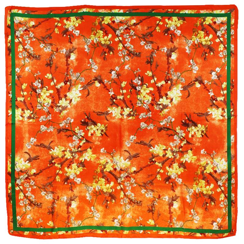 Women 43" Square Silky Satin Scarf Shawl F13-14