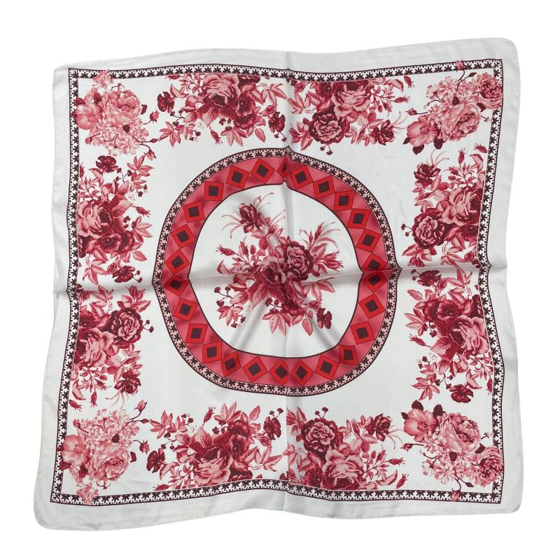 Women 27" Square Silky Satin Scarf Shawl F14-70-41-2
