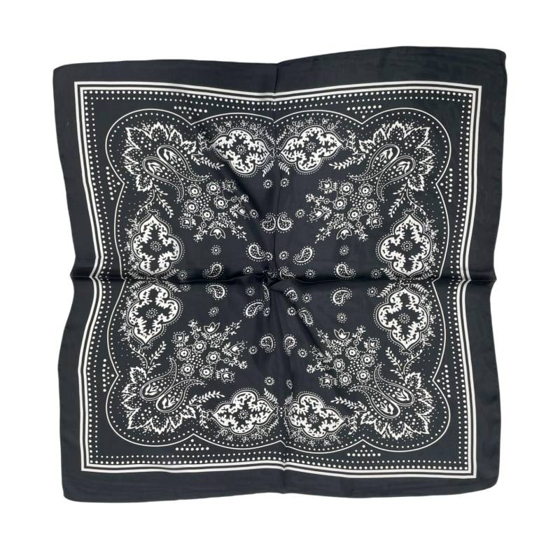 Women 27" Square Silky Satin Scarf Shawl F14-70-5-1