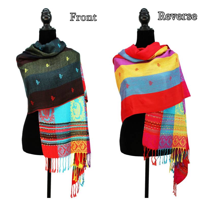 Rainbow Pashmina Scarf Shawls 056