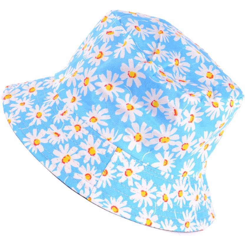 Reversible Printed Bucket Hat JH617 Sky Blue