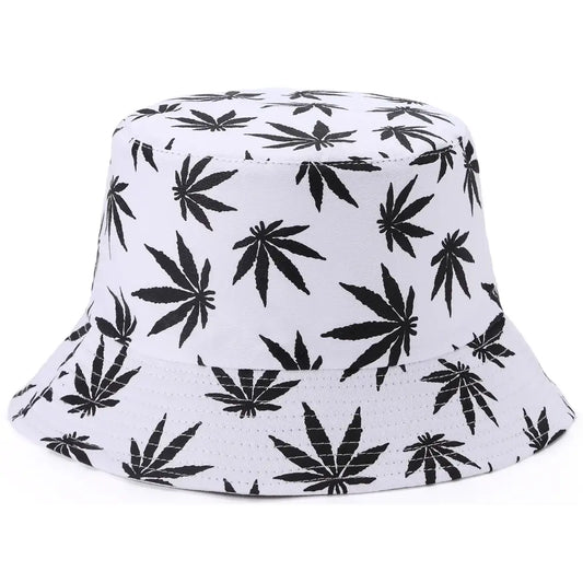Reversible Printed Bucket hat JH857 WHITE/BLACK