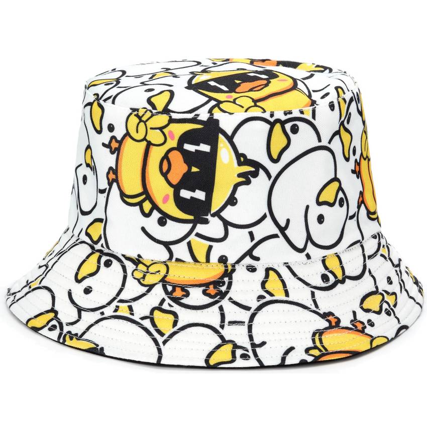 Reversible Printed Bucket hat Ducky JH897 White