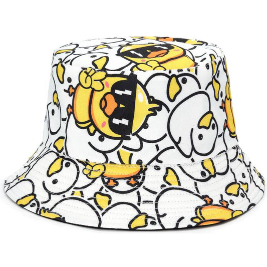 Reversible Printed Bucket hat Ducky JH897 White