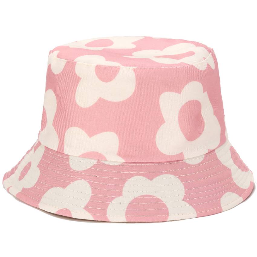 Reversible Printed Bucket hat Flowers JH899 Pink