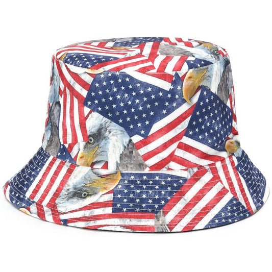 Reversible Printed Bucket hat USA Flag JH901