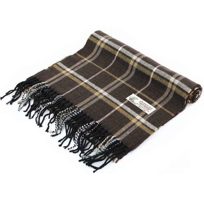 Plaid Cashmere Feel Scarf 12-pack Borwn CM17-4