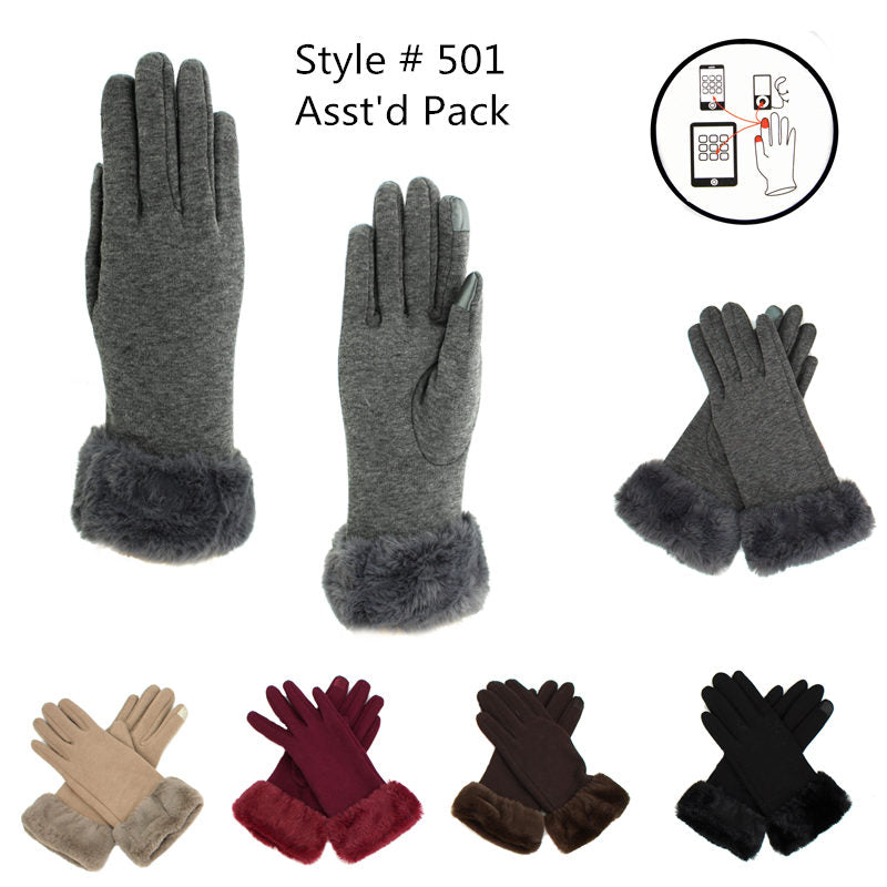 12-pack Wholesale Women's Winter Texting Gloves Touch Screen #501