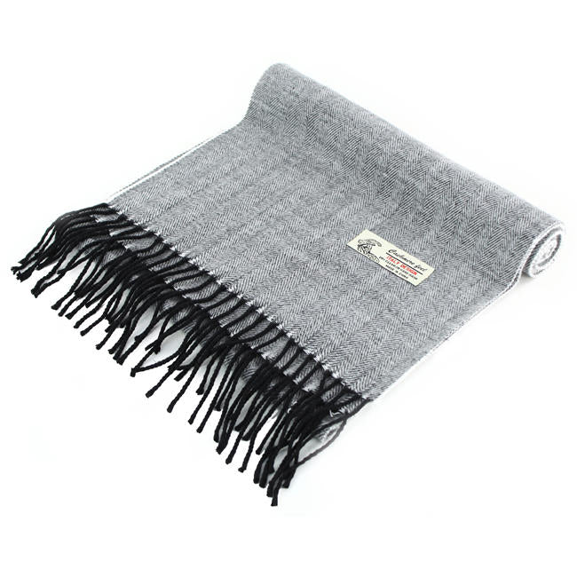 Herringbone Cashmere Feel Scarf 12-pack Light Grey CM04-6