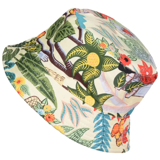 Reversible Printed Bucket hat JH879 YELLOW