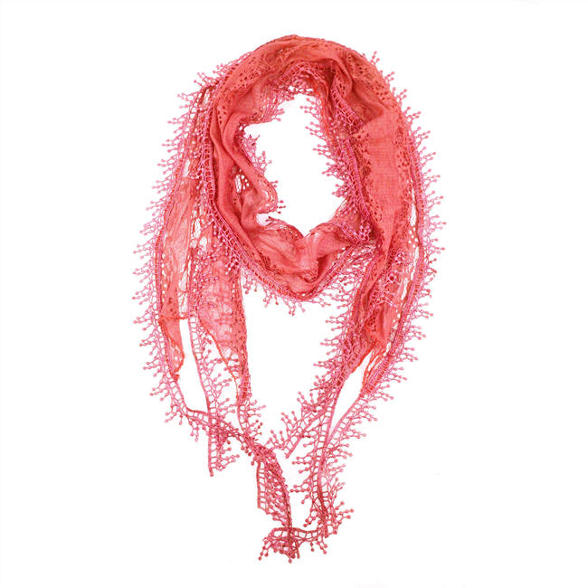 Fashion Lace Tassel Sheer Oblong Lightweight Scarf YH24