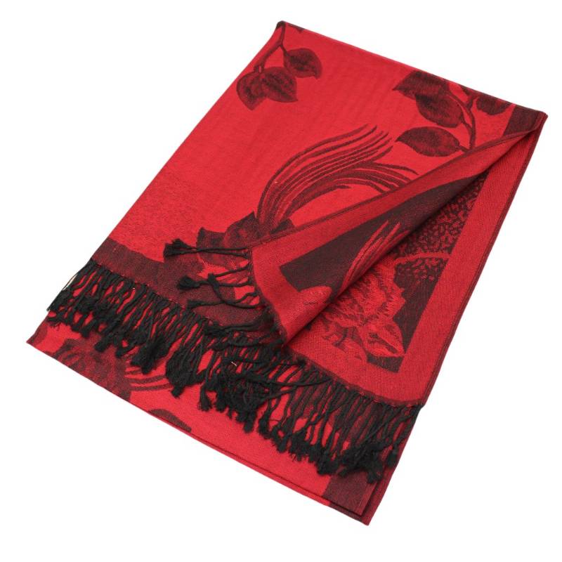 Rose Floral Pashmina Reversible Scarf Shawls 022