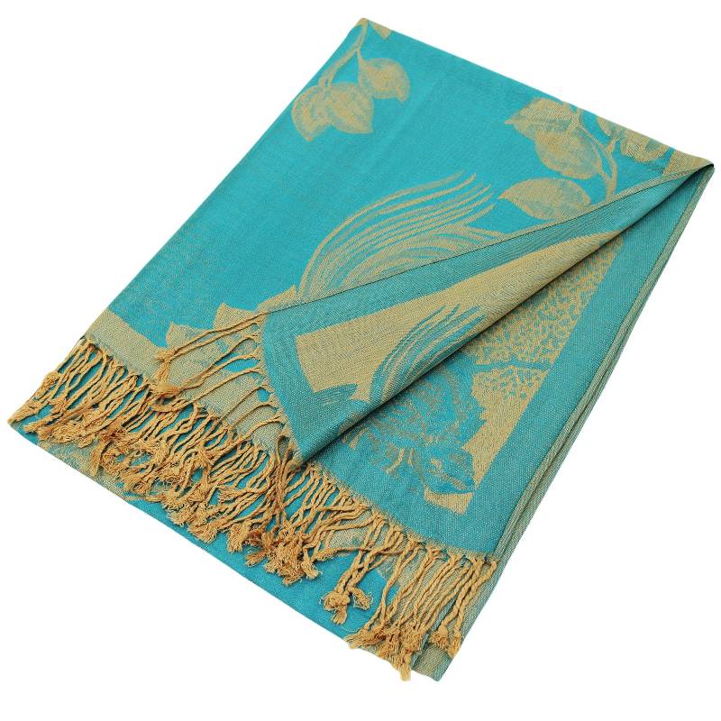 Rose Floral Pashmina Reversible Scarf Shawls 022