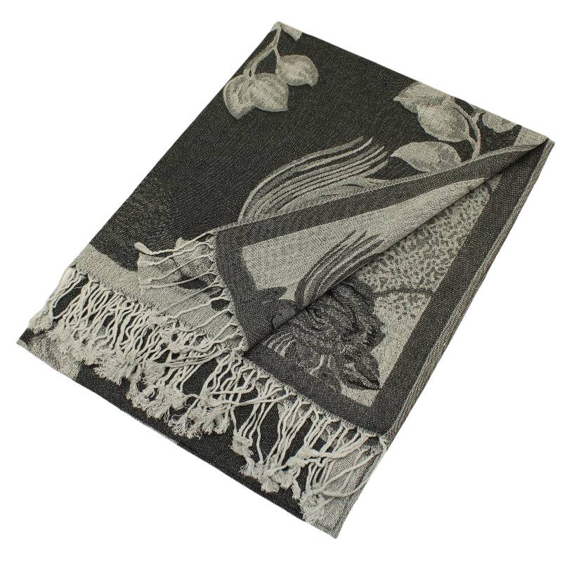 Rose Floral Pashmina Reversible Scarf Shawls 022
