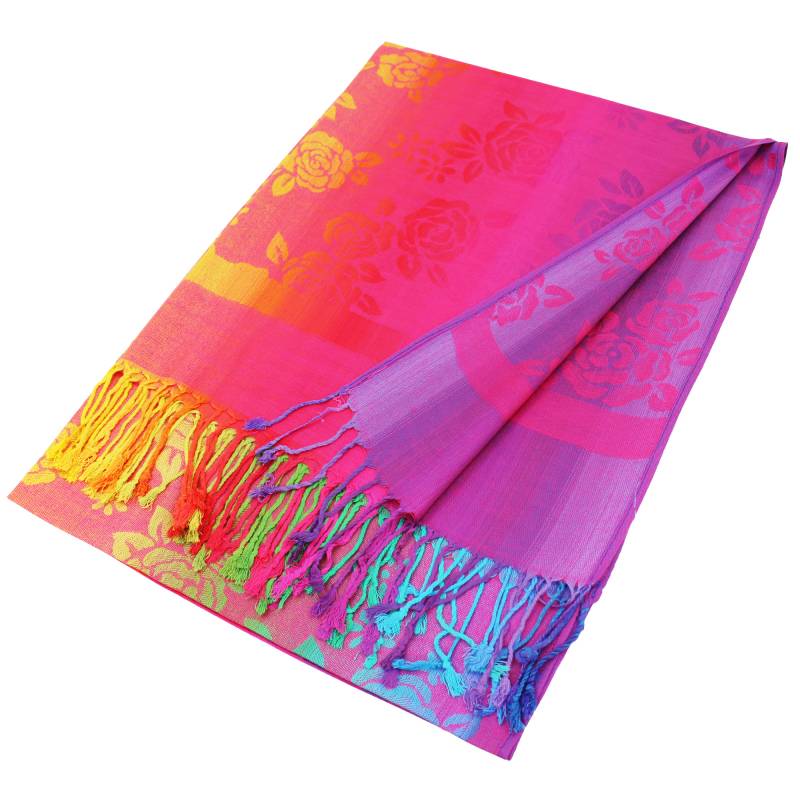 Luxury Multi Colored Rose Pashmina Shawl Wrap 066