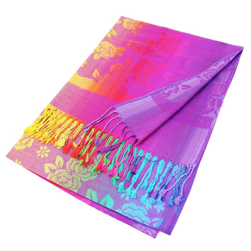 Luxury Multi Colored Rose Pashmina Shawl Wrap 066