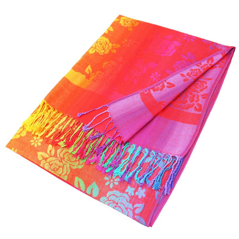 Luxury Multi Colored Rose Pashmina Shawl Wrap 066