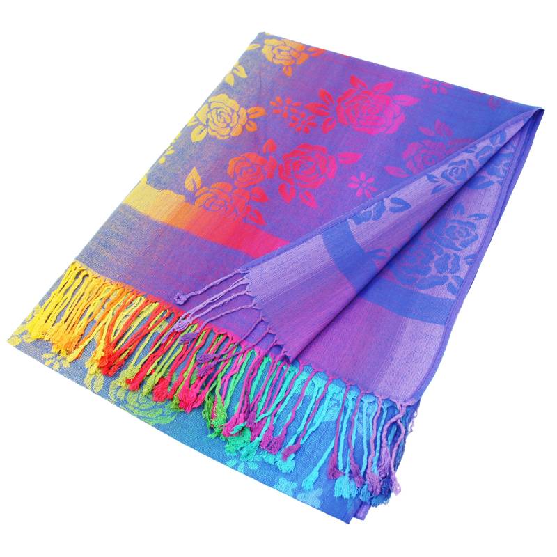 Luxury Multi Colored Rose Pashmina Shawl Wrap 066