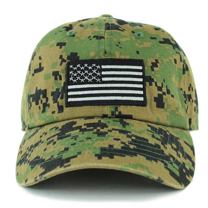 Newhattan 100% Cotton Baseball Caps Embroidered USA Flag US02