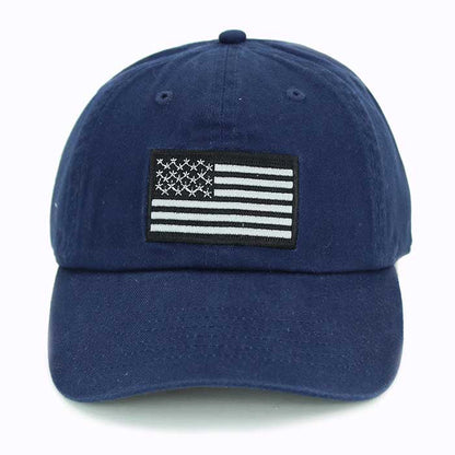Newhattan 100% Cotton Baseball Caps Embroidered USA Flag US02