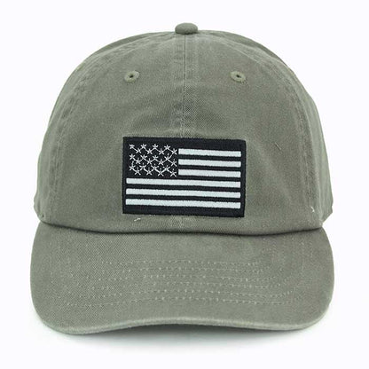 Newhattan 100% Cotton Baseball Caps Embroidered USA Flag US02